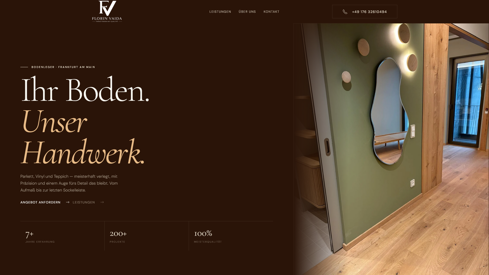 Vaida Parkett Frankfurt — Website Screenshot